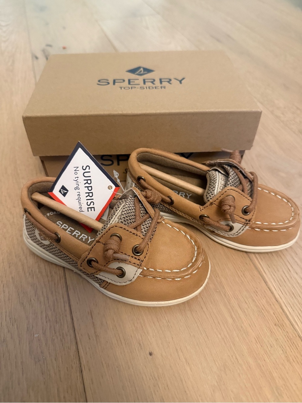 Sperry Kids Tan & Cream Shoresider Shoes